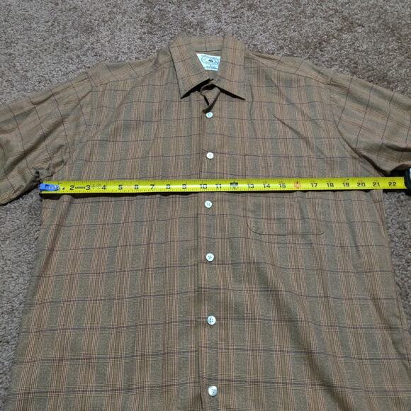 Brooks Brothers Shirt Mens Size S Button Up Light Brown Flannel Plaid - Picture 6 of 8